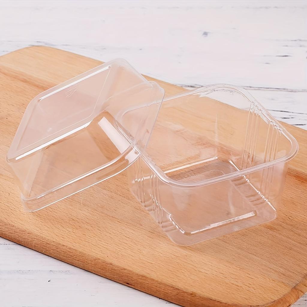 50pcs Square Ice Cream Cup with Lid, Clear Dessert Cup for Summer, Pudding, Parties, Bakery, Cake Packing