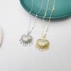White Agate Ruyi Ping'an Lock Necklace, Chinese Style Clavicle Chain with Long Life Lock Pendant for Women