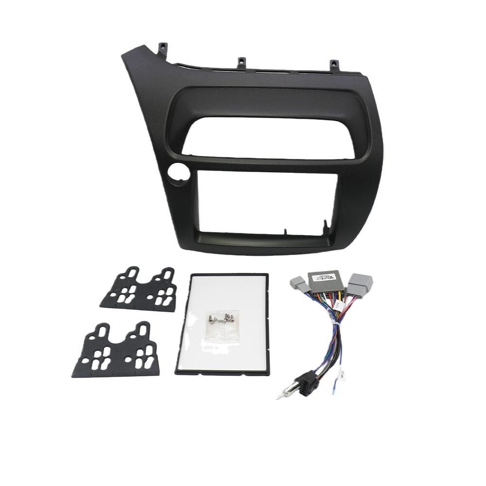 For Honda Civic Double Din Fascia Radio Dvd Stereo Cd Panel Dash Mounting Installation Trim Kit Face Frame Bezel with Wire Harne