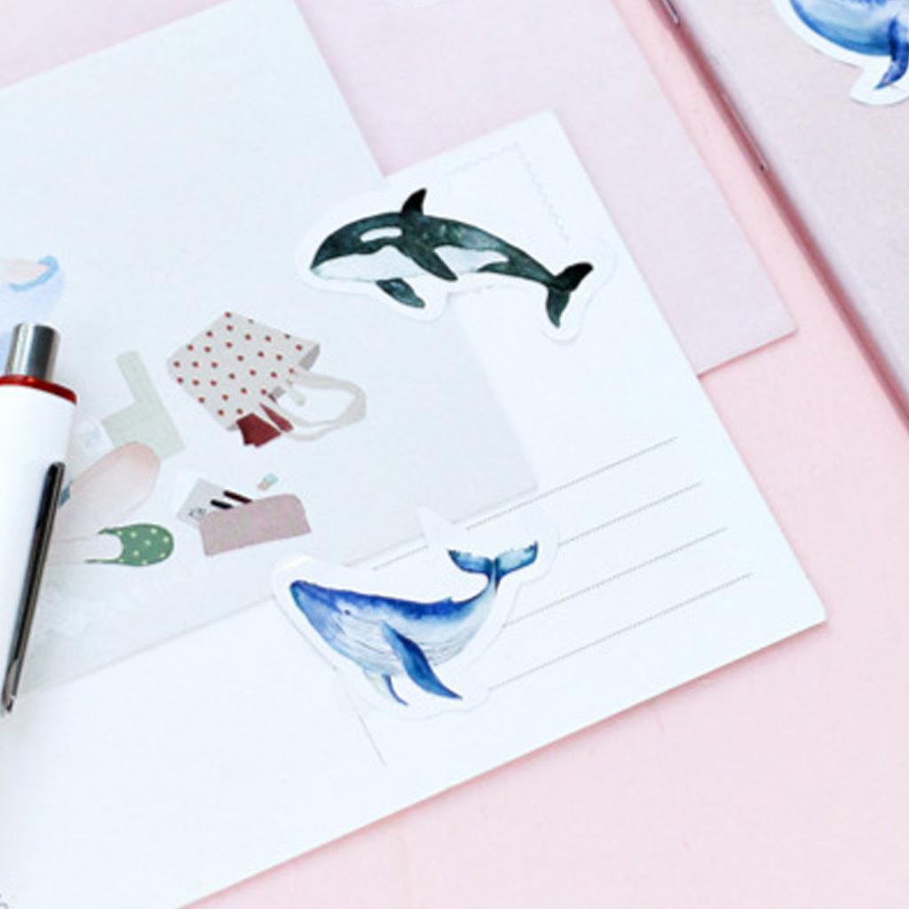 45 Pieces Scrapbooking Stickers Whale  Animal Adhesive Sticker for  Scrapbook Photo Album