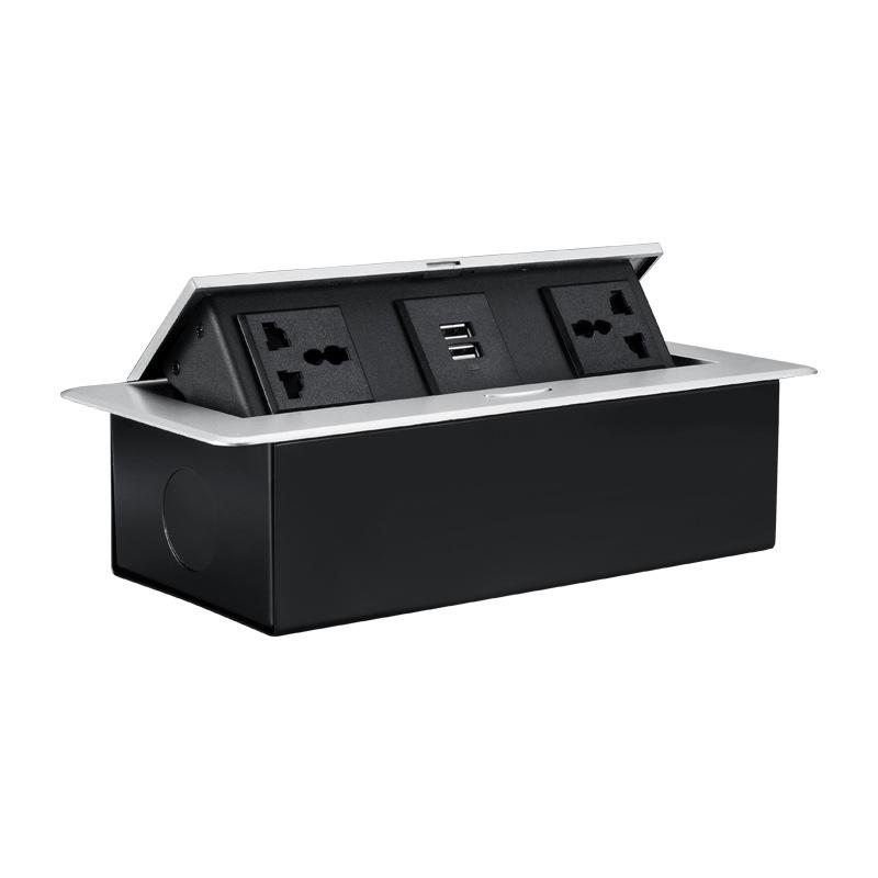 Multifunctional Pop-up Power Socket with USB and Three-Hole Design for Desks
