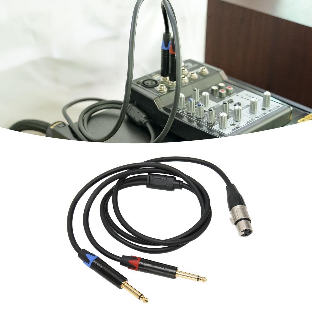 Y Splitter Dual 6.35mm Male To XLR Female 24K Gold Plated Microphone Splitter Cord  for Microphone