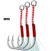 10pcs Ishini Hair Hook with Barbs, High Carbon Steel Single Hook, Bright Wire Boat Fishing Hook, Feather Hook