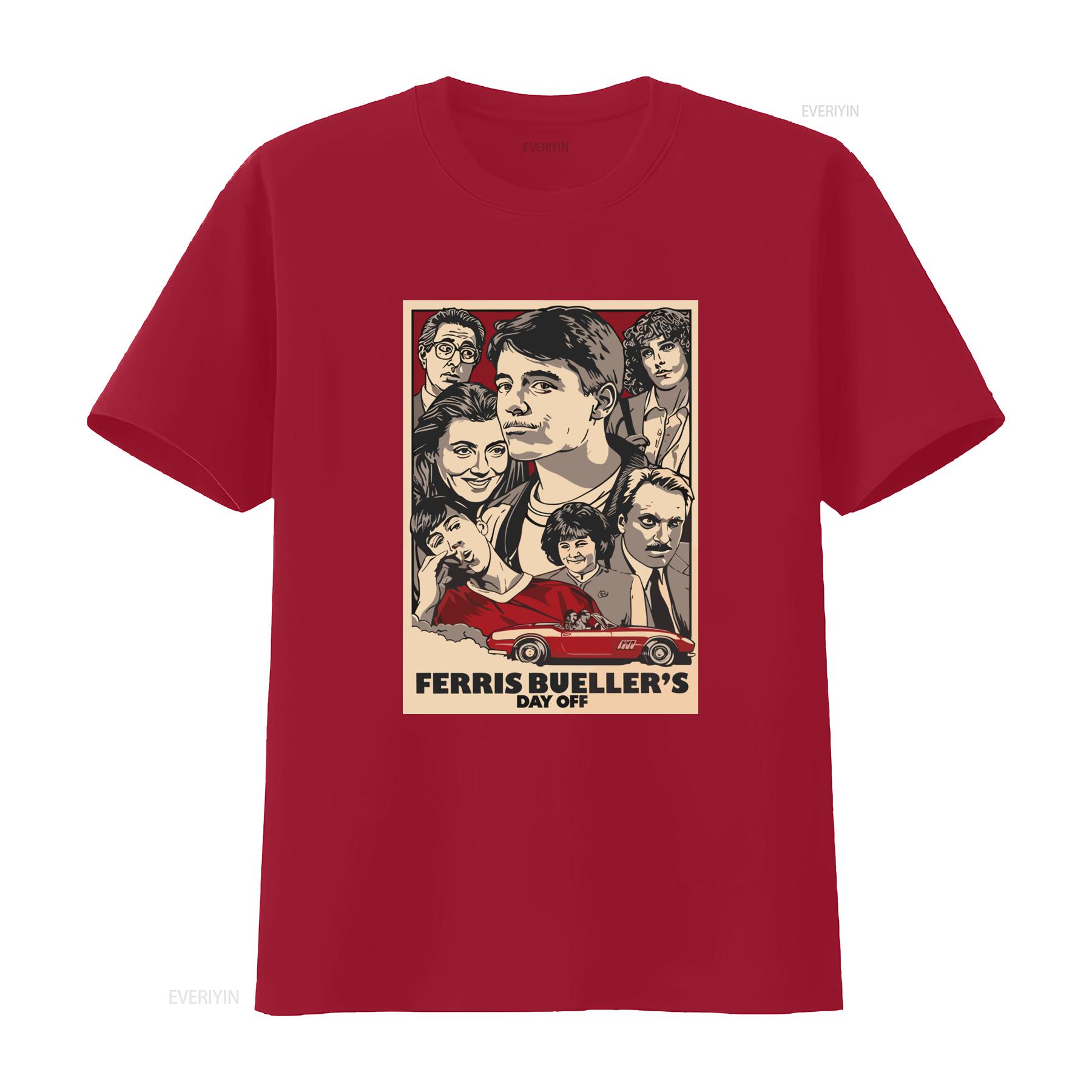 Ferris Buellers Day Off T Shirt Heavy Cotton New Apparel Classic Movie Print vintage Washed Comfortable Stretched Casual S