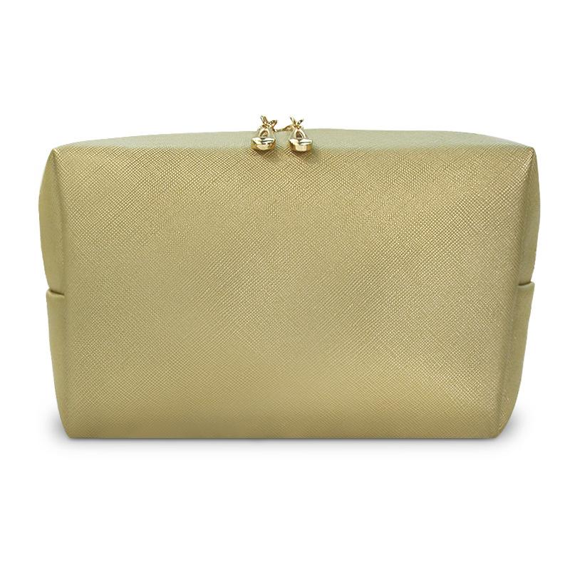 Cosmetic Bag Women Popular Product Pu Hand-Held Portable Square Waterproof Zipper Cute Travel Makeup Skincare Bag