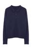 Women's Elegance Style Sweater Navy Blue Wool Polo Neck Knitwear Sweater