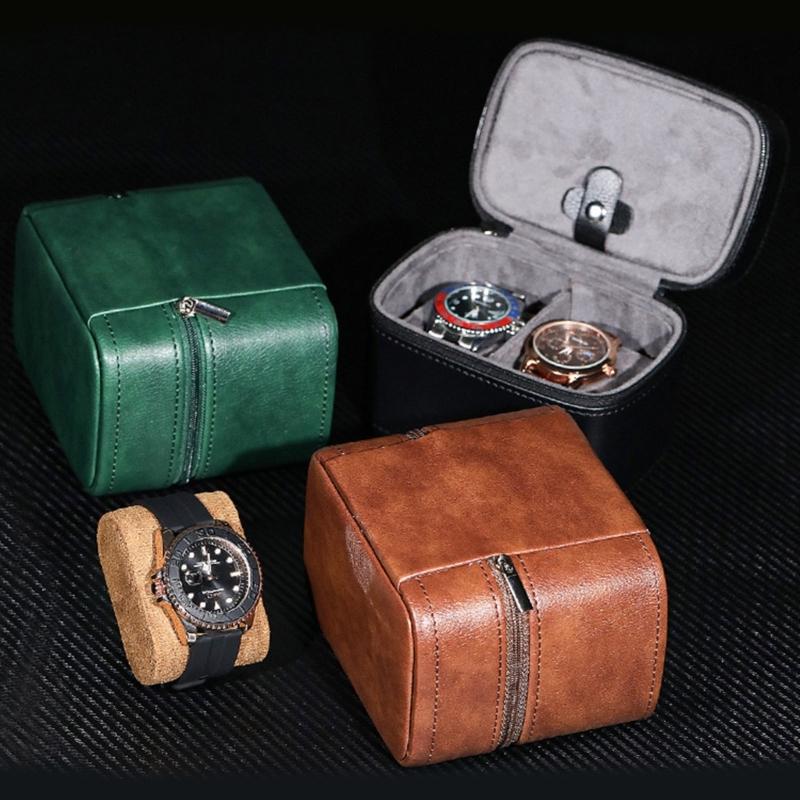 Watch Jewelry Organizer 2 Watch Travel Case Storage Organiser Portable Watch Box Organizer Display Case for Women Men