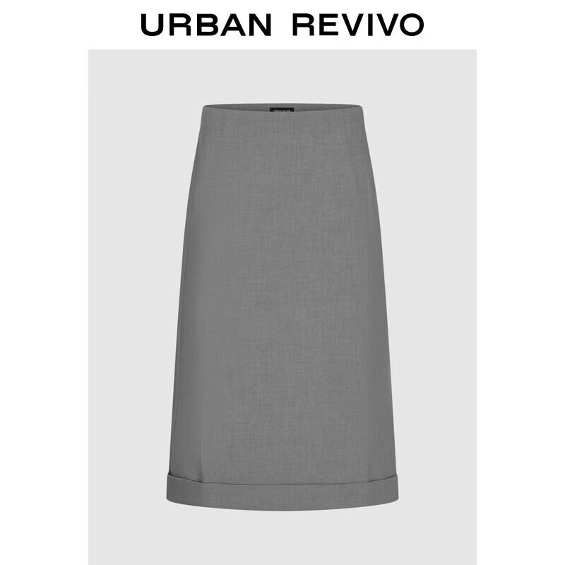 UR Women s Rolled Edge Slit Midi Skirt M