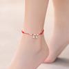 Bell Anklet for Women, Red String with Bells That Make a Sound, Water Tone, Sexy and Simple, Silver, Ancient Style, Student Style, Handmade Weaving
