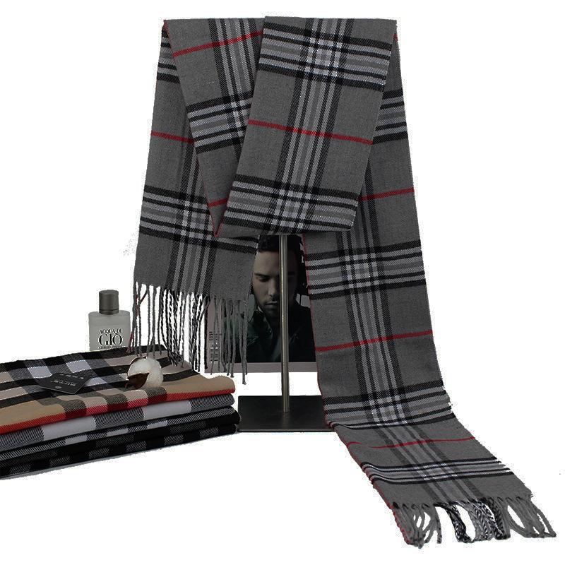 Autumn And Winter Scarves Imitation Cashmere Warm Men'S Plaid Scarf Manufacturers
