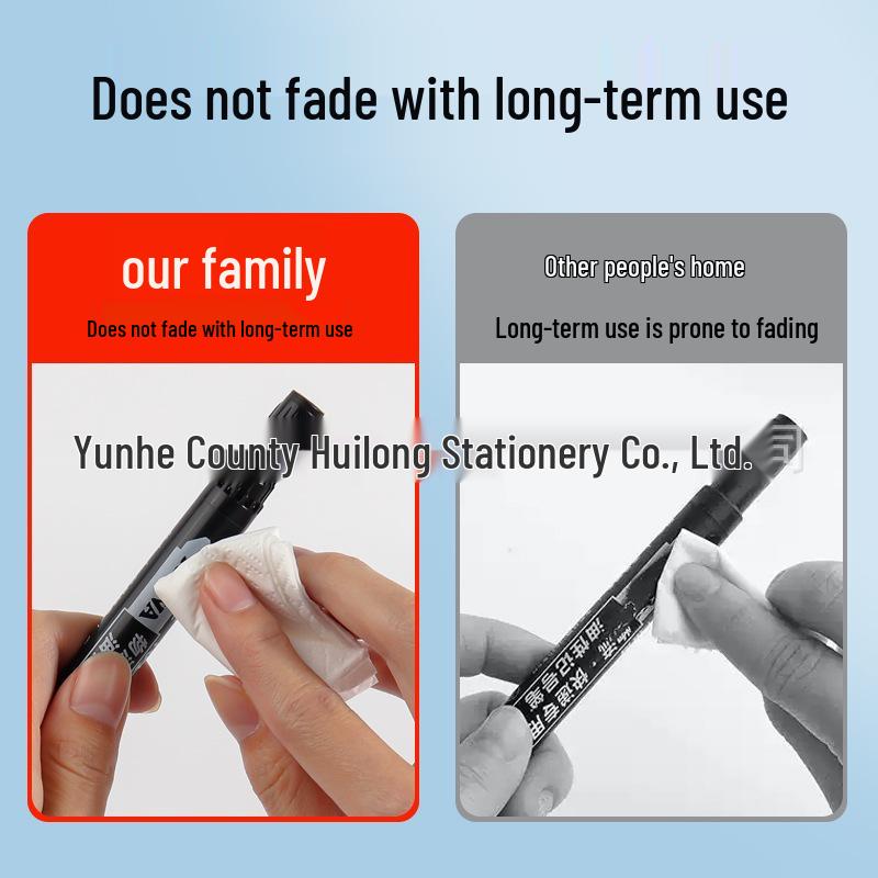 Black Broad Tip Graffiti Marker, Oil-Based & Waterproof, High-Capacity Logistics Pen