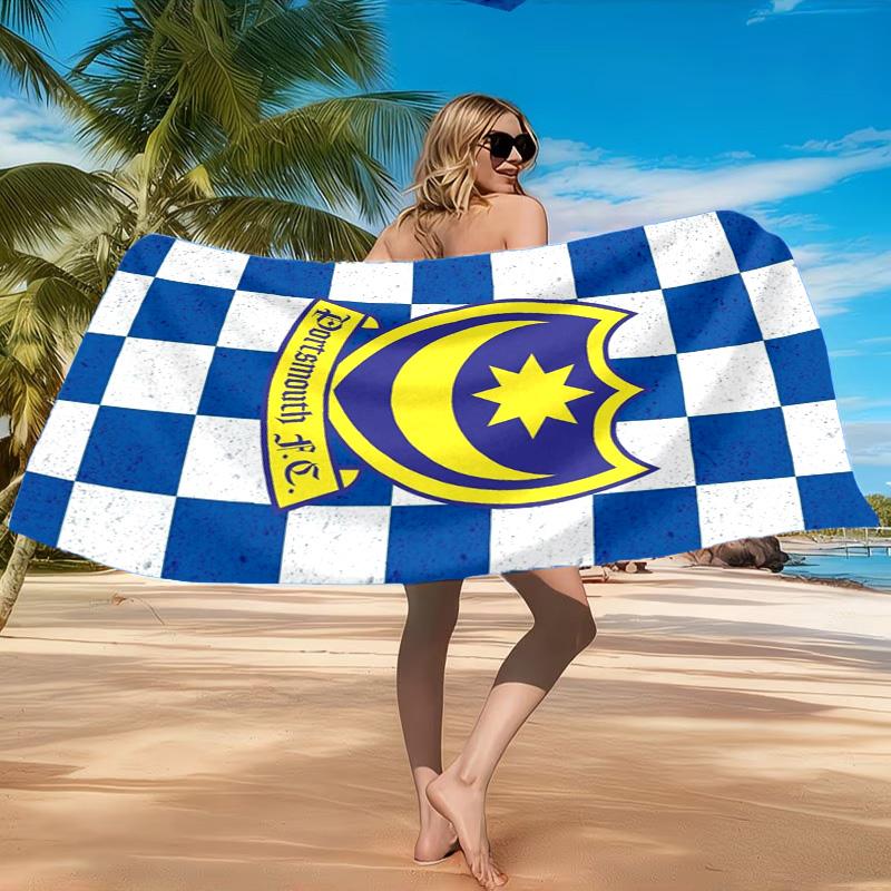 Asciugamano da Spiaggia in Microfibra con Stemma FC Ports, Morbido e Assorbente, Asciugatura Rapida, Ideale per Viaggi Estivi, Essenziale per la Spiaggia, Piscina