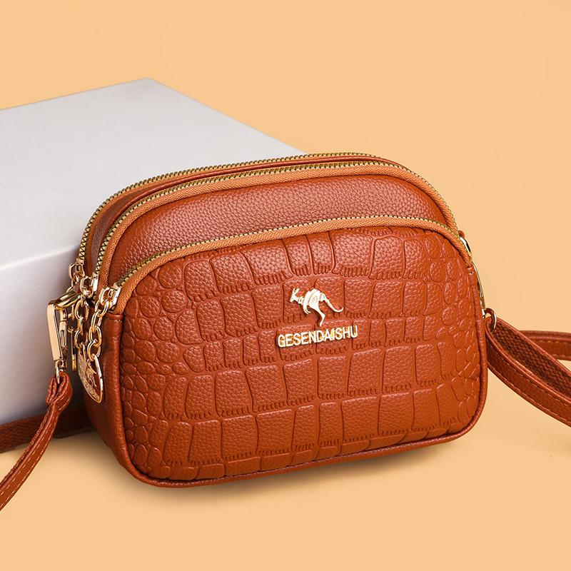 Fashi High Quality Crocod Pattern Women Leather Shoulder Bag Brand Designer 2 Layers Handbag Luxury Small Female Crossbody Sac