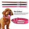 3Pcs Adjustable Soft PU Leather Pet Dog Collar Dog Training Collar with ID Plate