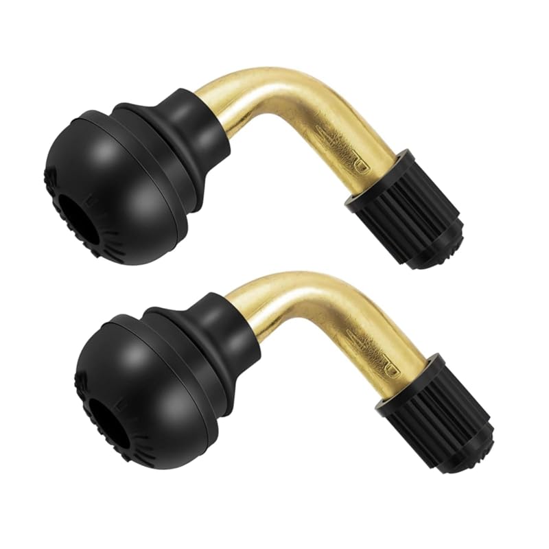 Motorcycle Air Valve Set (2 pieces) L-shaped Rubber Tubeless Valve, Snap-in Type PVR-70, for Scooters, Motorcycles, and Small Wheel Bikes. Durable