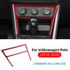 Pegatina de Marco para Panel de Control de Aire Acondicionado de Fibra de Carbono Suave Real para Volkswagen Polo 2018 2019 2020 2021-2026 Moldura Interior