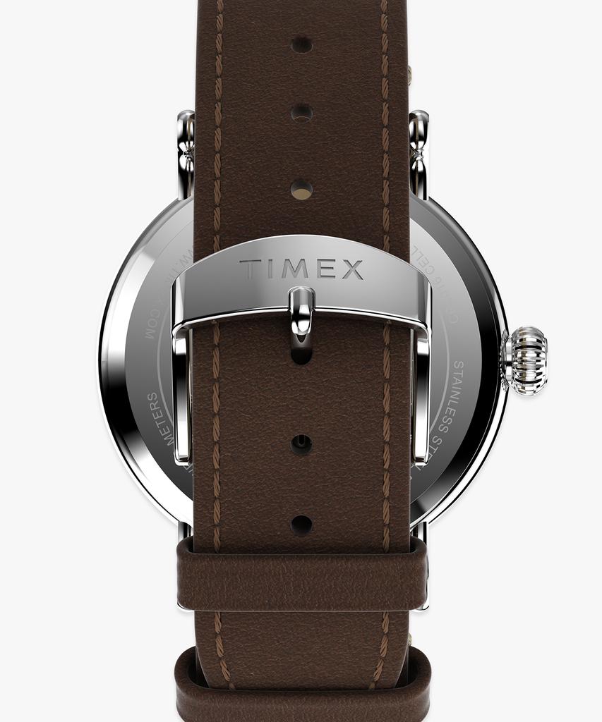 Taimaegseu X Peanuts Standard Gangs All Here Brown Leather Strap Wristwatch 40Mm