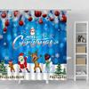 Christmas Shower Curtains Stairs Santa Claus Dancing Prints for Photography Cloth Studio Background New Year Home Bathroom