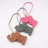 Litchi Pattern Elephant PU Leather Lanyard Bag Charm - Cute Backpack Pendant