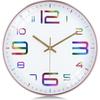 Wall Clock 12" Silent Quartz Decorative Latest Clock Non-Ticking Classic Clock Battery Operated Round Easy To Read for Room/Home