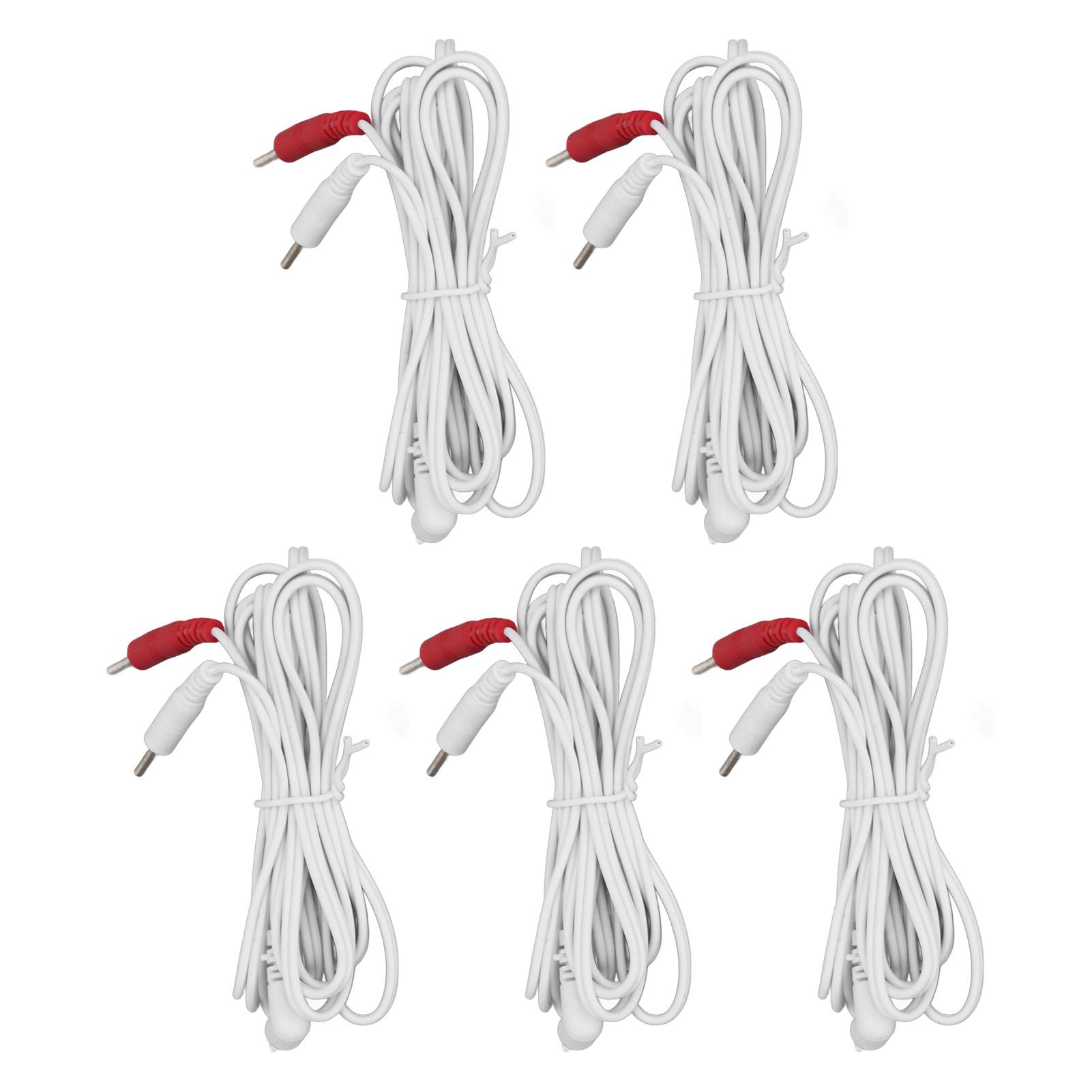 

5PCS Electrode Wire White 2.5mm Elbow 1.5m Long Electrode Wire for Meridian Therapy Instrument