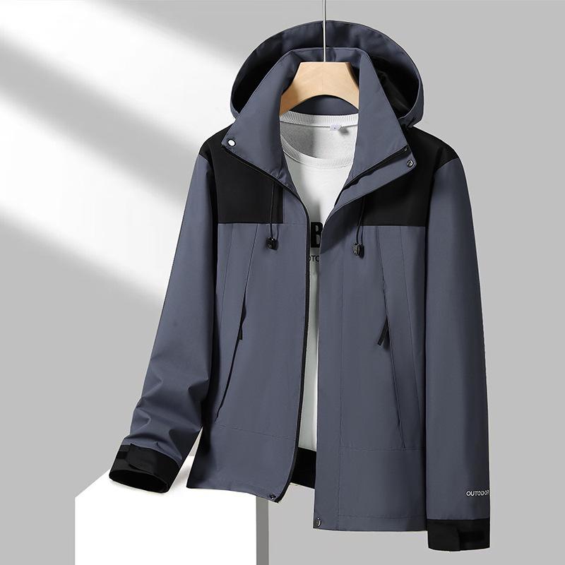 

Женская и мужская ветрозащитная и водонепроницаемая куртка с капюшоном для альпинизма на весну/осень 2024 - Легкая однослойная, идеально подходит для пар Triple Extra Large