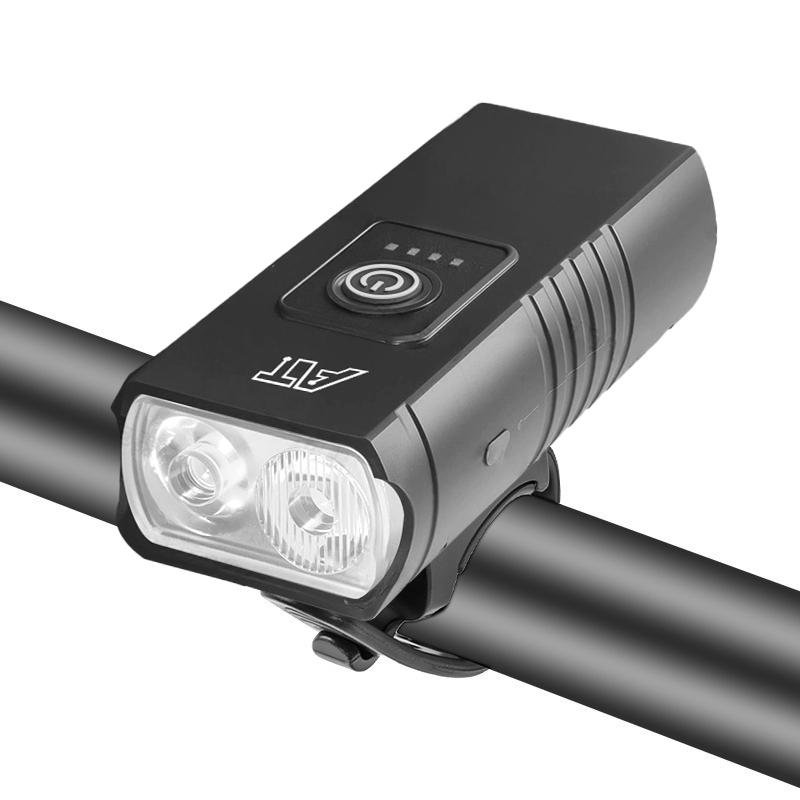 Передний велосипедный фонарь Перезаряжаемый велосипедный фара T6 LED Двойной источник света 6 режимов Фонарик для горного и шоссейного велосипеда Аксессуары для велоспорта