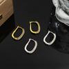2pcs Gold Plus Silver Ear Clips Ms Simple Fashion Style Exquisite Craft Simulation Diamond U Shaped