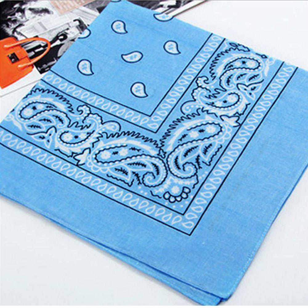 Hot Fashion Handkerchief Cotton Cute Paisley Head Wrap Handkerchief Neck Bandana небесно-голубой