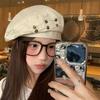 Retro Painter Hat Japanese Style Artist Cap Personality Washed Cotton Demin Berets  Streetwear