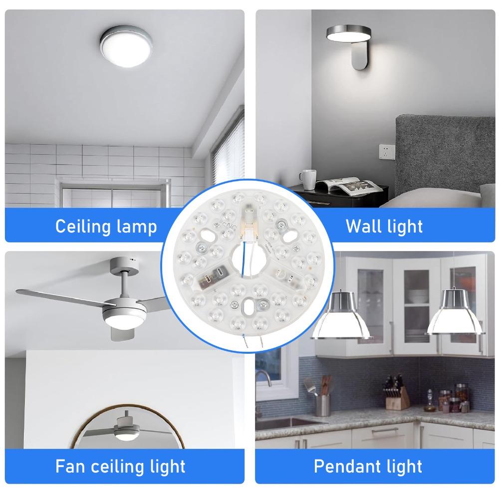 15W Ceiling Fan LED Light Replacement 3000K 4200K 6500K Ceiling Fan Light Panel  Home Lighting