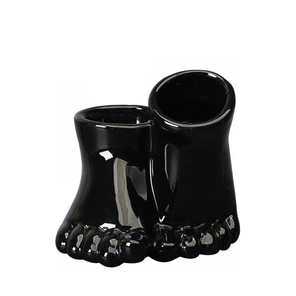 

Ceramic Vase Ornament Decorative Flower Arrangement Container Feet Shape Flower Pot Succulent чёрный
