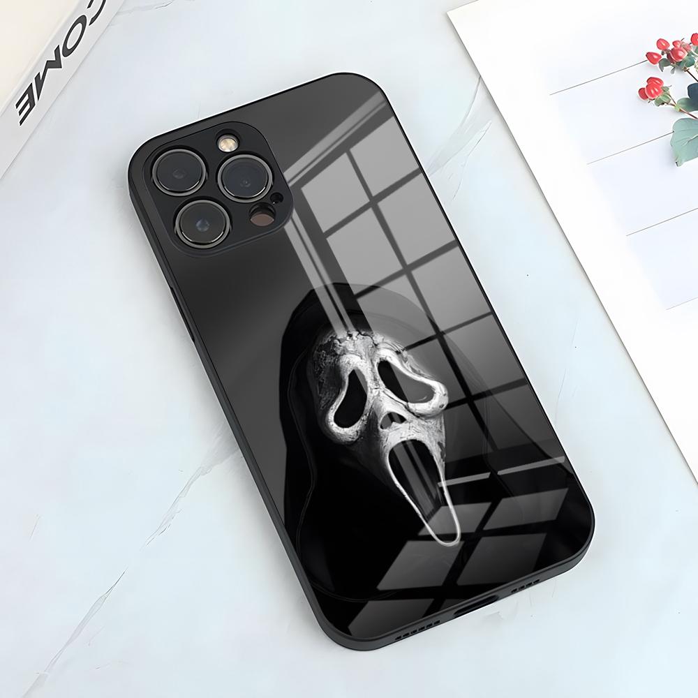 Ghost Face Scream Phone Case For IPhone 17 Pro Max 15 Pro 16 14 Plus 12 13 Mini 11 Pro Shockproof Glass Cover