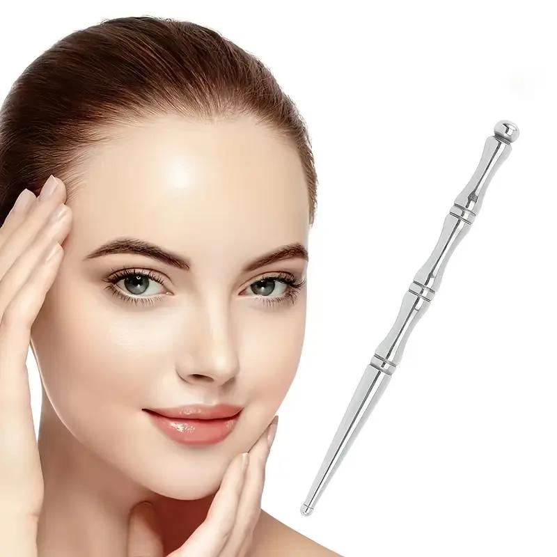 Double-headed Portable Stainless Steel Acupoint Massage Pen Ear Acupoint Massage Body Acupoint Pen Tool Earlobe Massage Stick