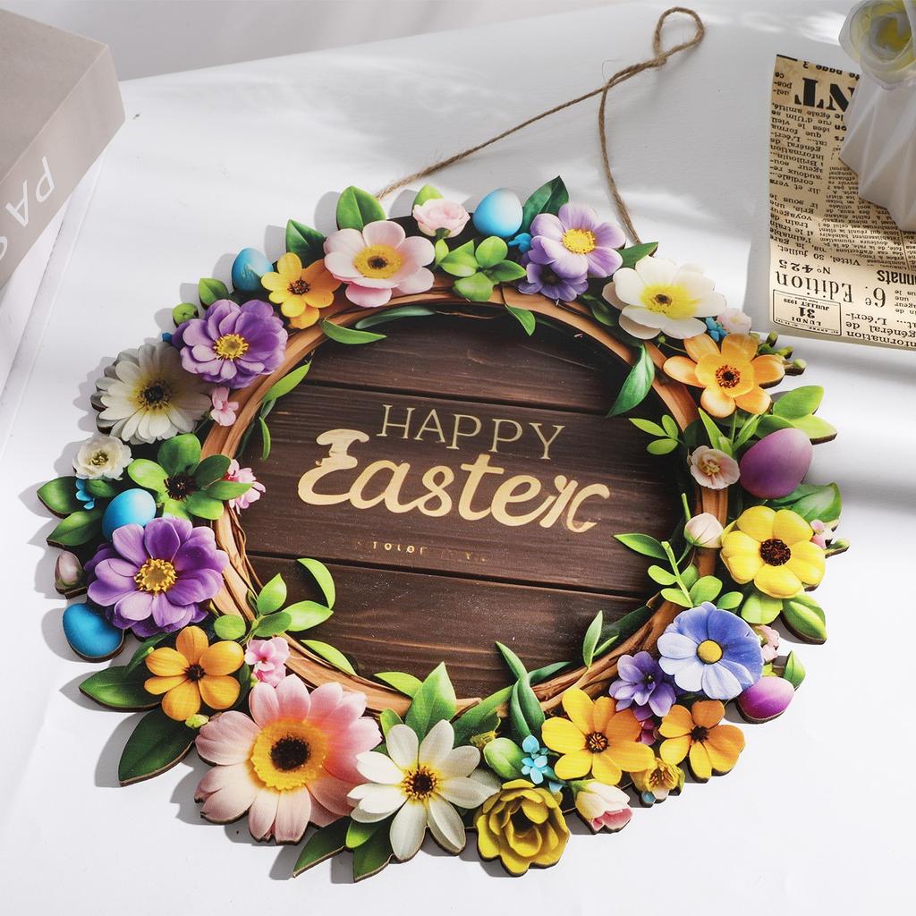Easter-Themed Wreath Decoration, Perfect For Wall Hanging And Enhancing Holiday Atmosphere