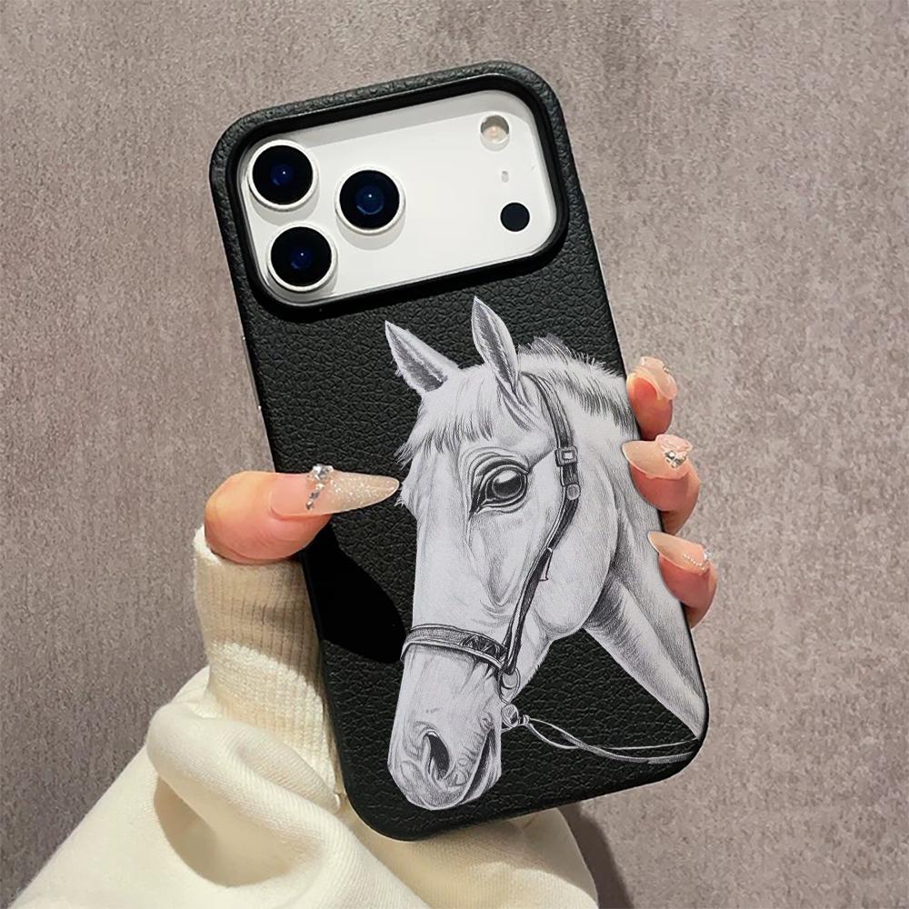 A White Horse Phone Case For IPhone 17 17Air 16 15 14 13 12 11 Pro Max Plus Cover Case Funda Bumber Coque 16 15 14 Plus Case