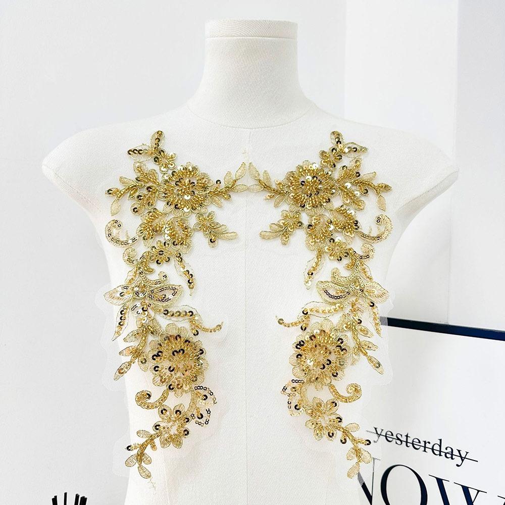 

2PCS/1Pair DIY Sew Clothing Applique Handmade Clothing Patch New Chest Flower