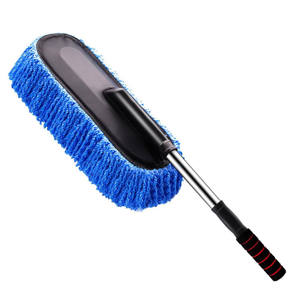 Car Wash Mop Telescopic Handle Nanofiber Wax Mop Dust Removal Soft Hair Mop Car Brush Car Wash Cleaning Tool Car Supplies