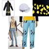 Exquisite One Piece Trafalgar Law Cosplay Costume Set With Cloak Pants And Hat