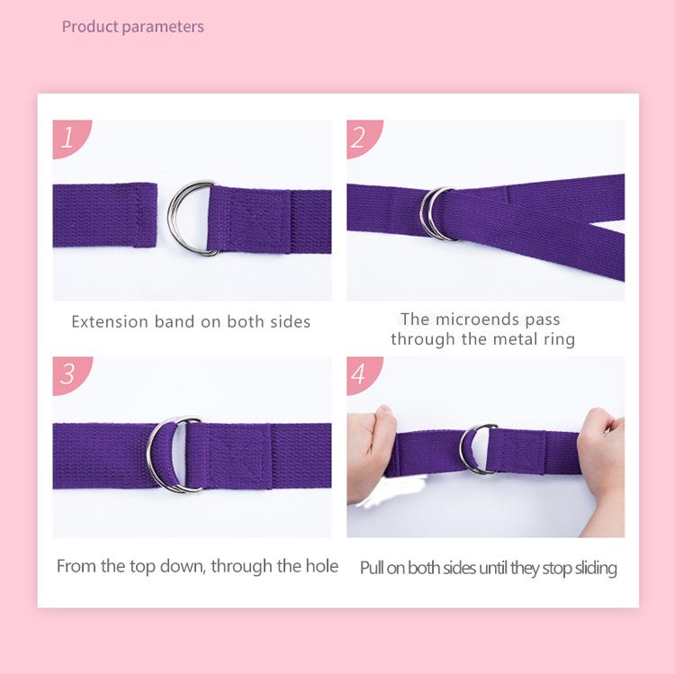 Yoga Stretch Strap with Loops for Physical Therapy Gymnastics and Home Fitness Training Sweat-Resistant Durable Elastic