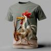 Funny Men's T Shirt Animal Chicken Print Summer 2025 Casual Short Sleeve Tee Street Fashion O-Neck Pullover Men's Clothing