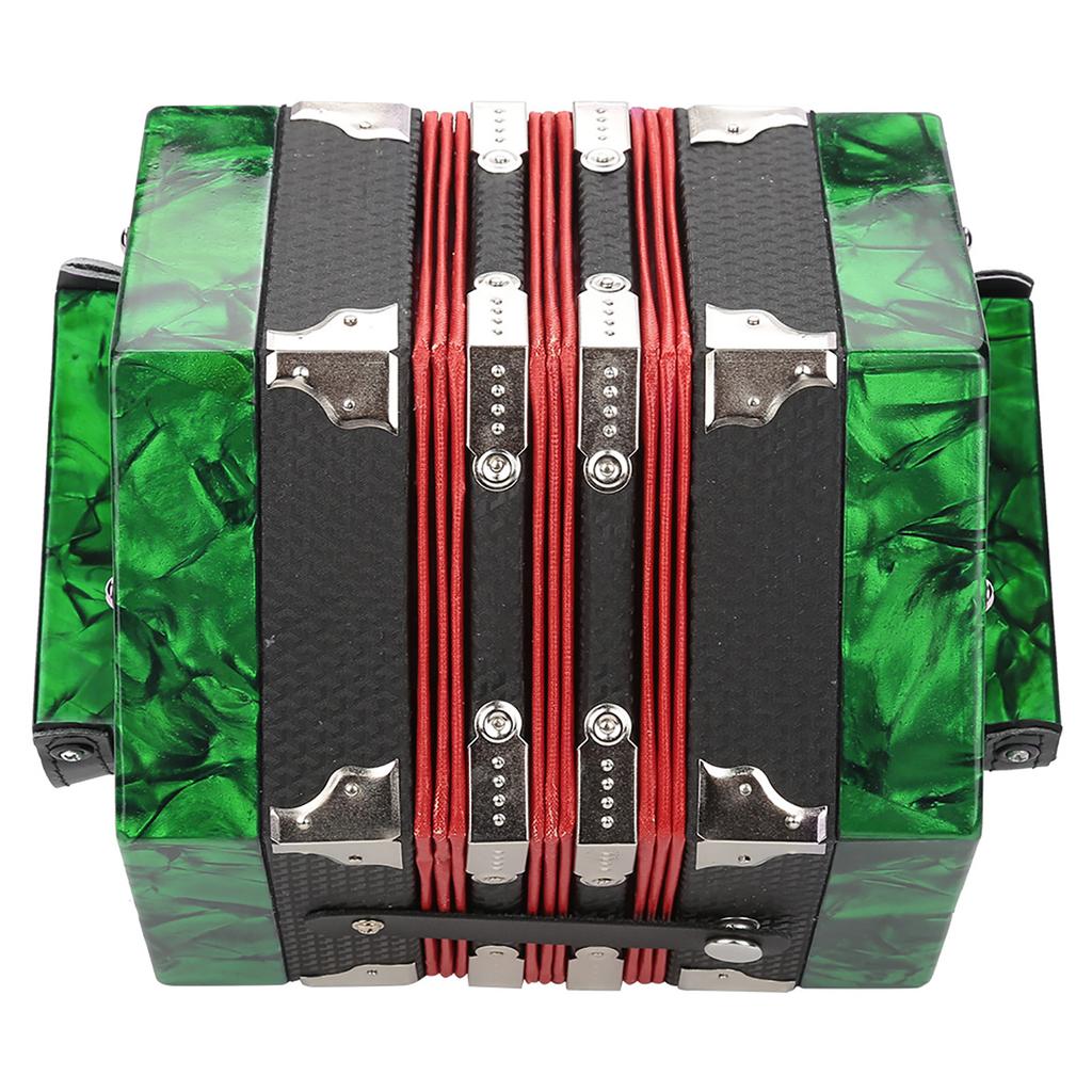Professional 20 Buttons Accordion Concertina Musical Instrument (Green)