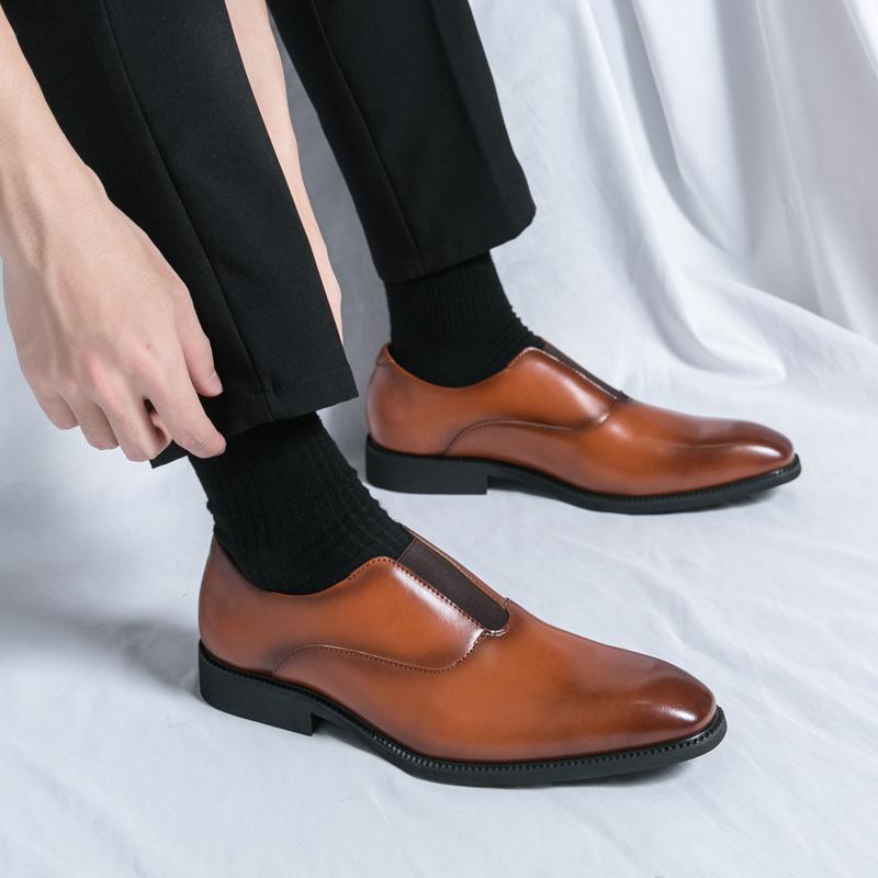 Pánské kožené boty business casual formální oxfordky pánské ploché boty