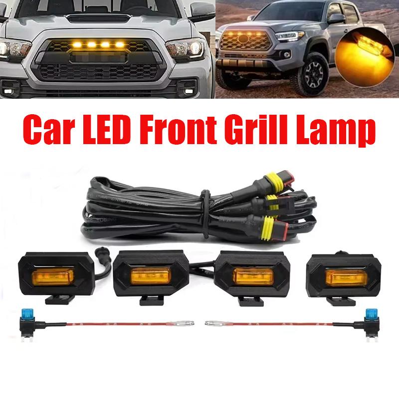 LED Front Grill Lights Amber For Toyota Tacoma Raptor TRD Off Road Sport 2020 2021 External Grill Lamp LED Grille Lights