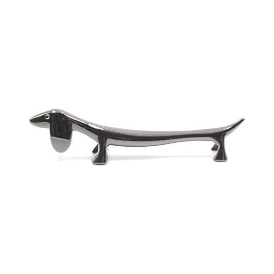 Smiti Animal Chrome Chopstick Rests / Knife Rests, Set of 5 (Dachshund, Black)