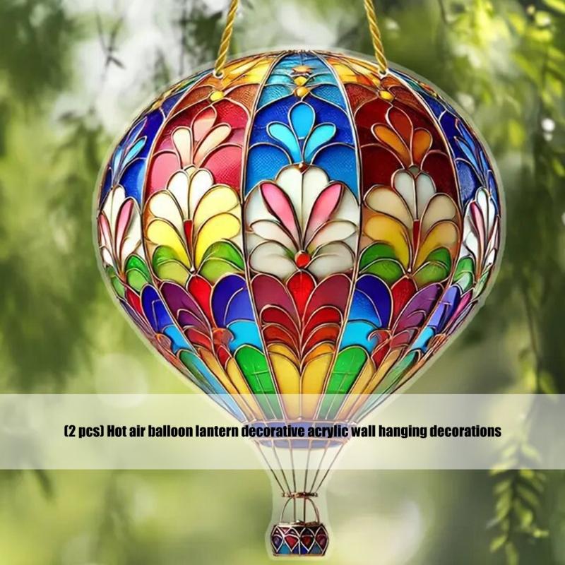 Colorful Hot Air Balloon Garden Decoration Acrylic Hanging Lanterns Easyly Installation For Walls Ceiling Window