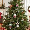 Christmas Decorations Set Resin Hanging Ornaments Candy Cane Tree Sock Snow Cone House Wreath Hotel Mall Party