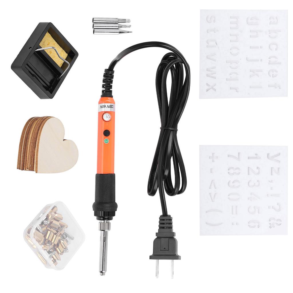 Electric Soldering Iron Set Wood Burning Pen Engraving Carving Pyrography Tool 60WUS Plug 110V