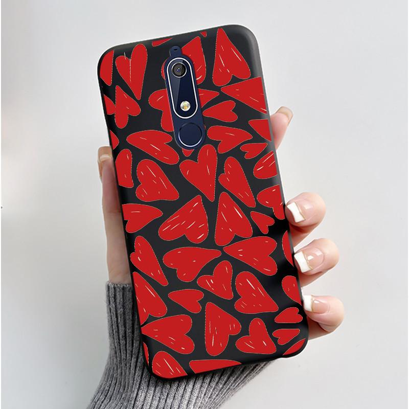 Casing For Nokia 5.1 6.1 Aesthetic Luxury Cute Cool Boys Girls Soft silicone Phone Case Back Cover Black Matte Protective Shell