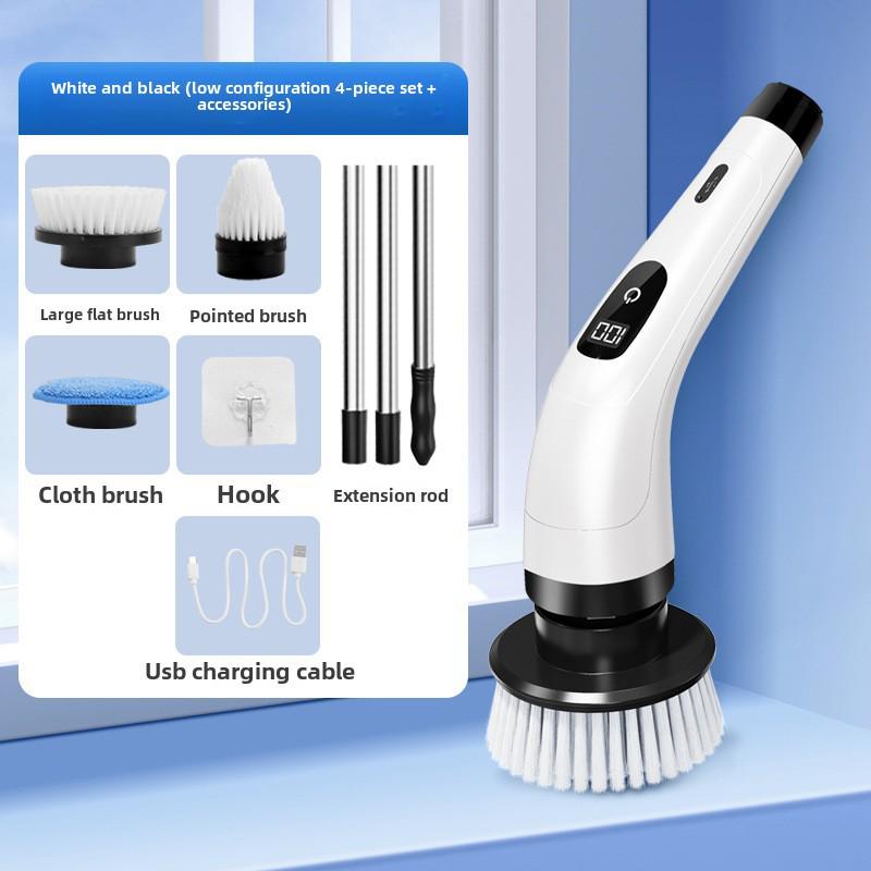 9-in-1 Electric Bathroom Cleaning Brush with Dual-Length Handles
